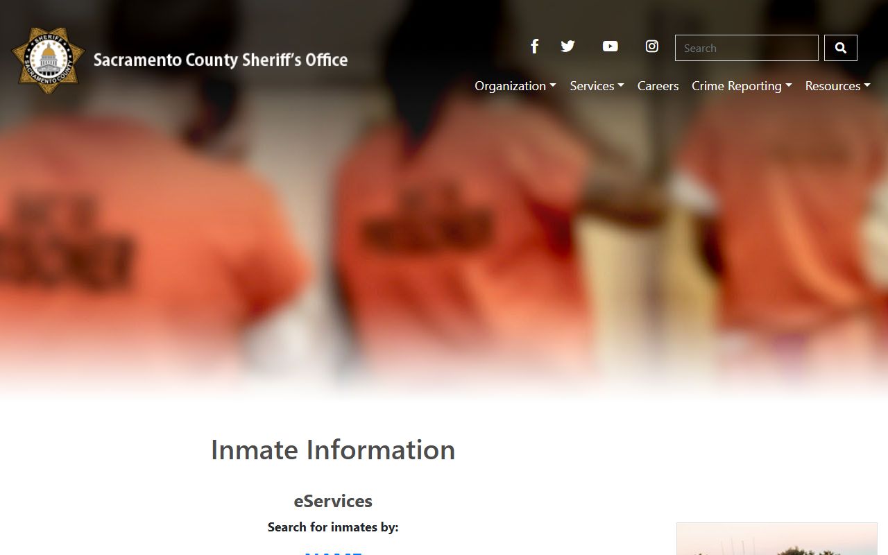Sacramento County Sheriff inmate information search