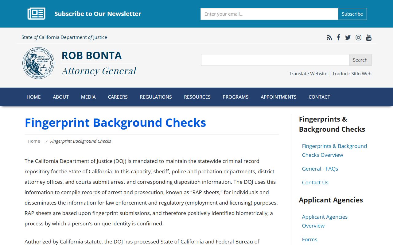 California DOJ background check overview